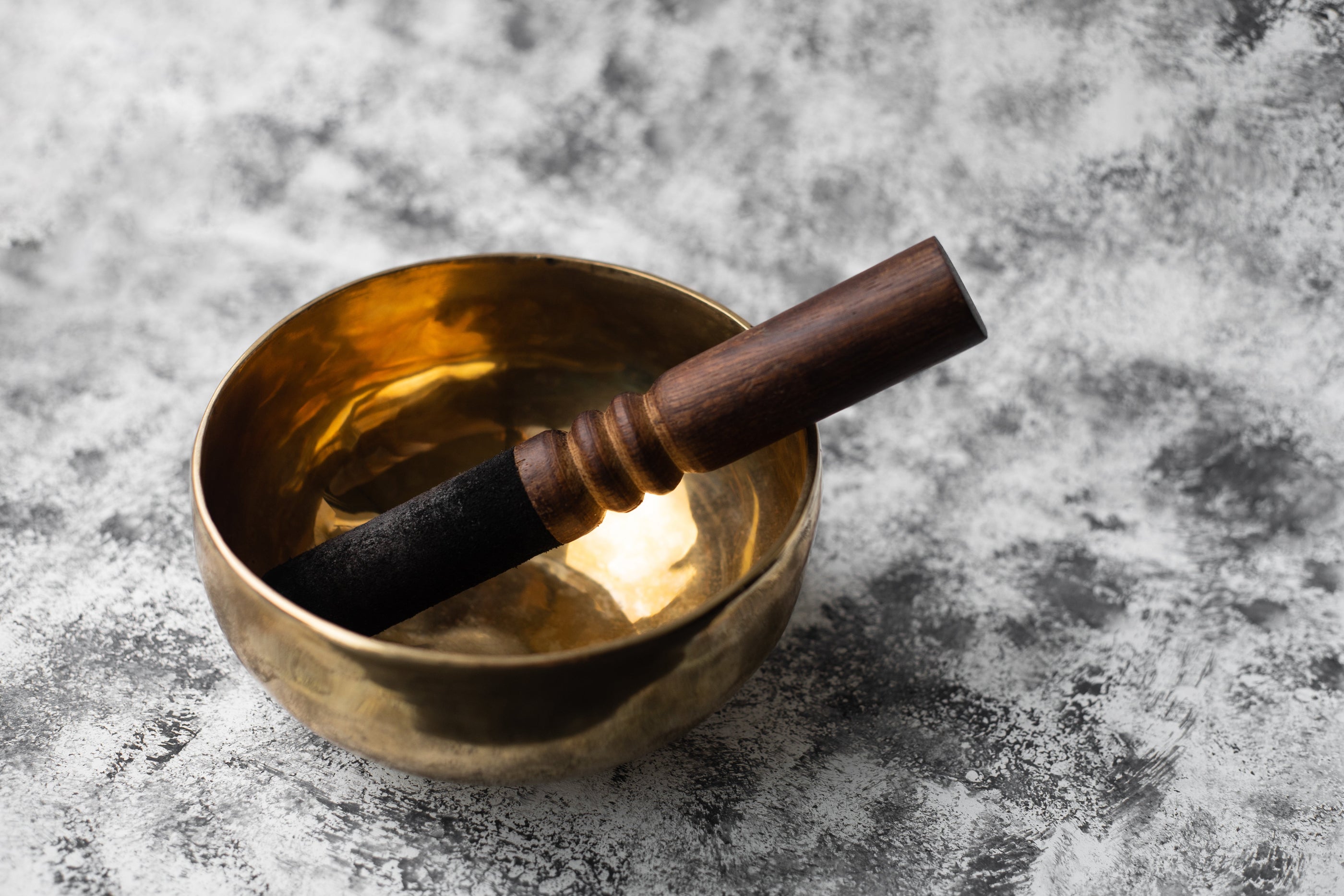 Serene Streams Tibetan singing bowl, ancient Himalayan healing tradition meeting modern life, handcrafted in Kathmandu Nepal